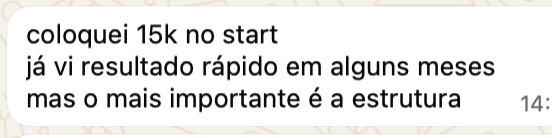 Coloquei 15k no START. O mais importante é a estrutura.